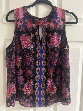 Nanette Lepore Sleeveless Keyhole Blouse Size Large EUC